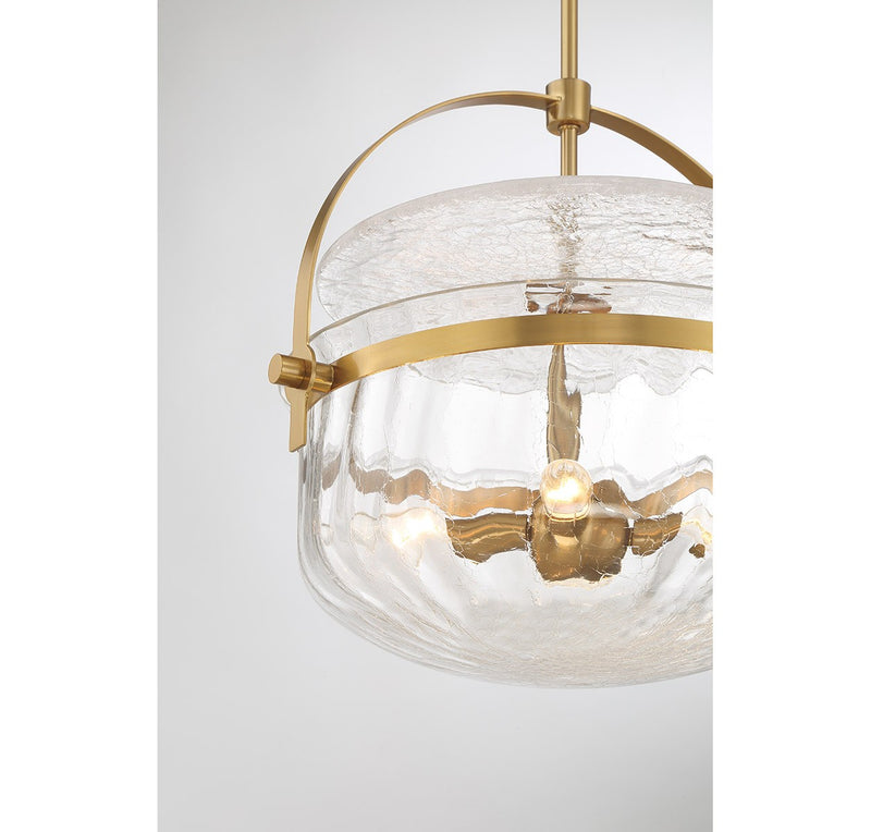 Savoy House 6-4723-4-322 Four Light Convertible Semi-Flush/Pendant, Warm Brass (6)