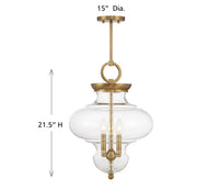 Savoy House 7-5801-3-322 Three Light Pendant, Warm Brass (6)