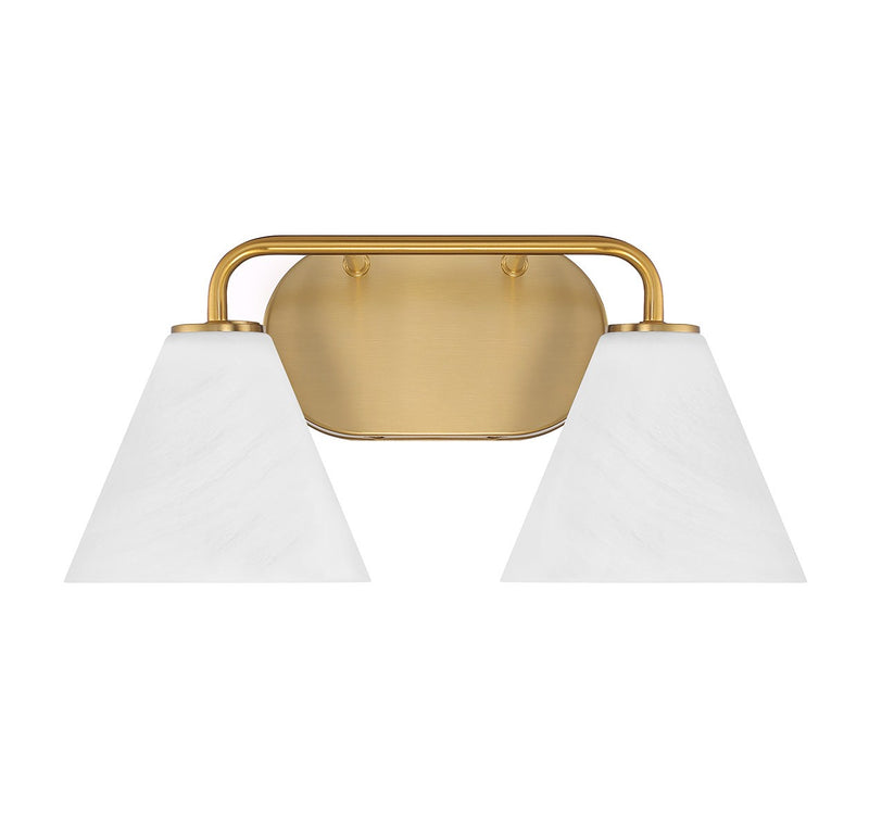 Savoy House 8-2988-2-322 Two Light Bathroom Vanity, Warm Brass (2)