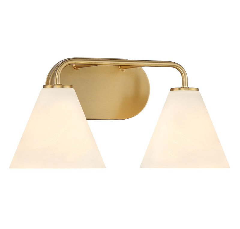 Savoy House 8-2988-2-322 Two Light Bathroom Vanity, Warm Brass (3)
