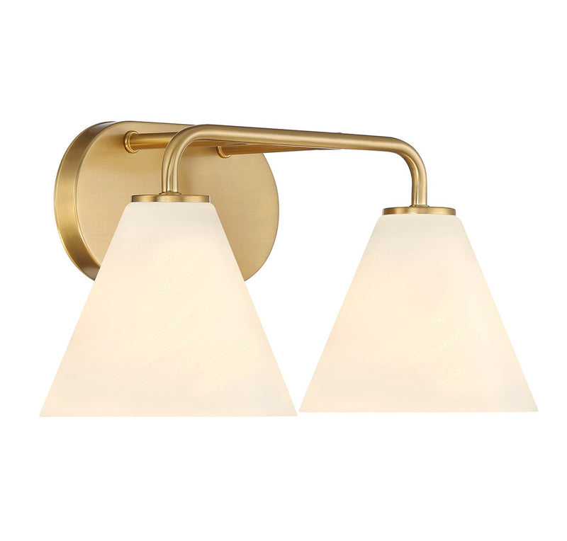 Savoy House 8-2988-2-322 Two Light Bathroom Vanity, Warm Brass (4)