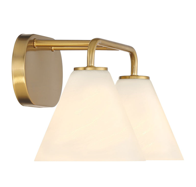 Savoy House 8-2988-2-322 Two Light Bathroom Vanity, Warm Brass (5)