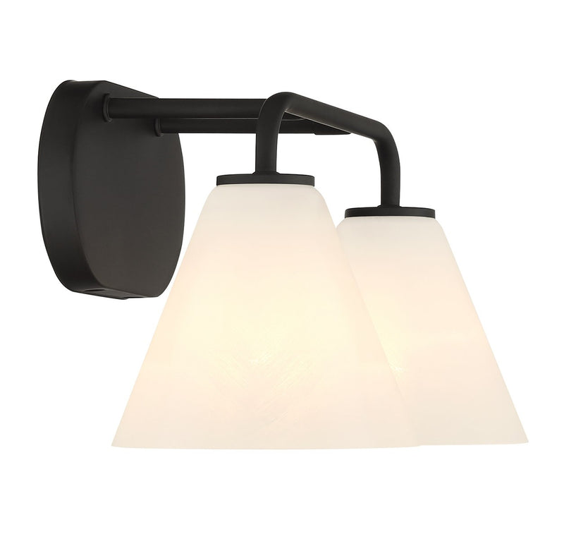 Savoy House 8-2988-2-BK Two Light Bathroom Vanity, Matte Black (5)