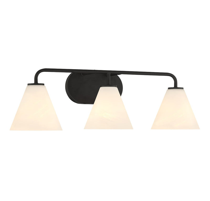 Savoy House 8-2988-3-BK Three Light Bathroom Vanity, Matte Black (3)