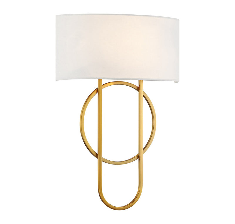Savoy House 9-4800-2-322 Two Light Wall Sconce, Warm Brass (3)