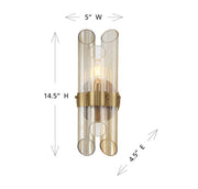 Savoy House 9-9104-1-322 One Light Wall Sconce, Warm Brass (6)