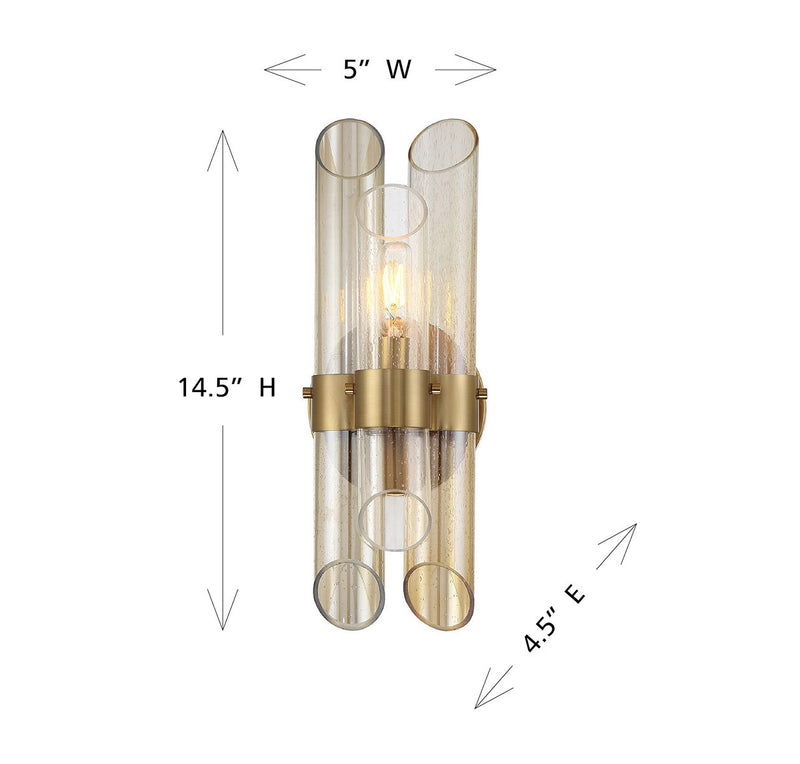 Savoy House 9-9104-1-322 One Light Wall Sconce, Warm Brass (6)