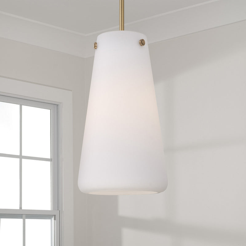 Capital Lighting 355211AD One Light Pendant, Aged Brass (3)