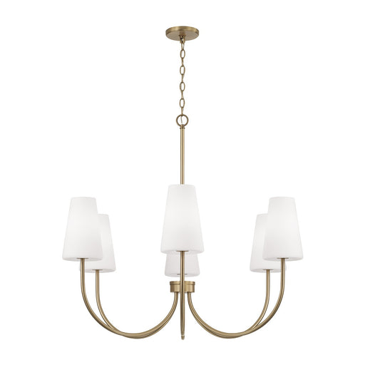 Capital Lighting 455261AD-550 Six Light Chandelier, Aged Brass (2)