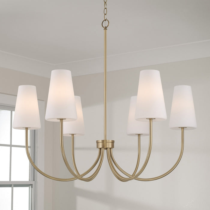 Capital Lighting 455261AD-550 Six Light Chandelier, Aged Brass (3)