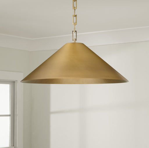 Capital Lighting 356711AD One Light Pendant, Aged Brass (2)