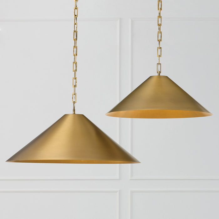 Capital Lighting 356712AD One Light Pendant, Aged Brass (4)