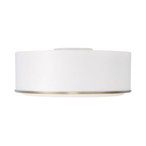 Capital Lighting 254831RE Three Light Flush Mount, Matte Brass and White (2)