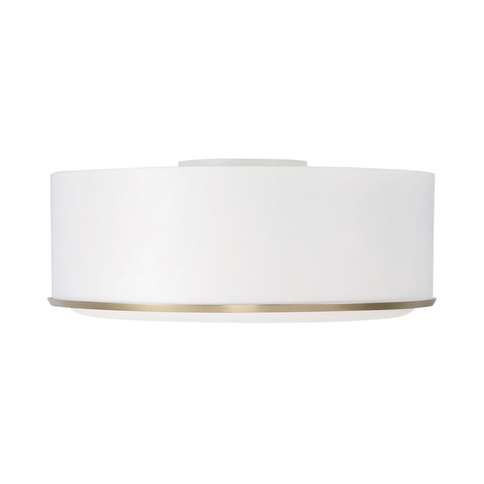 Capital Lighting 254831RE Three Light Flush Mount, Matte Brass and White (2)