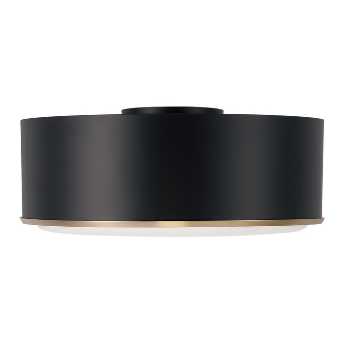 Capital Lighting 254831RK Three Light Flush Mount, Matte Brass and Black (2)