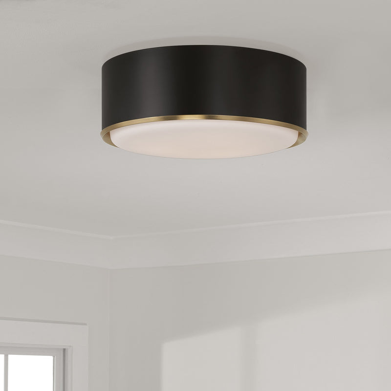 Capital Lighting 254831RK Three Light Flush Mount, Matte Brass and Black (3)