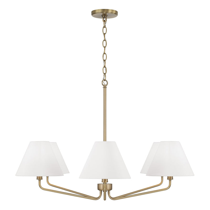 Capital Lighting 456661AD-714 Six Light Chandelier, Aged Brass (2)