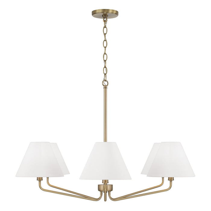 Capital Lighting 456661AD-714 Six Light Chandelier, Aged Brass (2)
