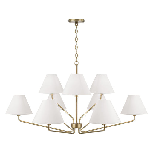 Capital Lighting 456691AD-714 Nine Light Chandelier, Aged Brass (2)