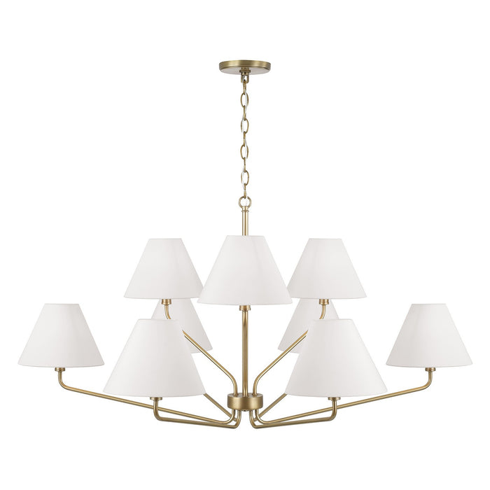 Capital Lighting 456691AD-714 Nine Light Chandelier, Aged Brass (2)