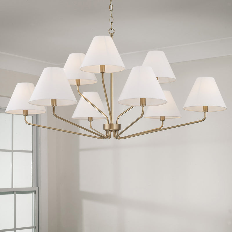 Capital Lighting 456691AD-714 Nine Light Chandelier, Aged Brass (3)