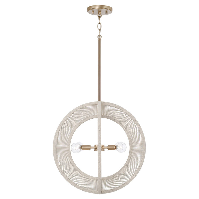 Capital Lighting 349843MA Four Light Pendant, Matte Brass (2)