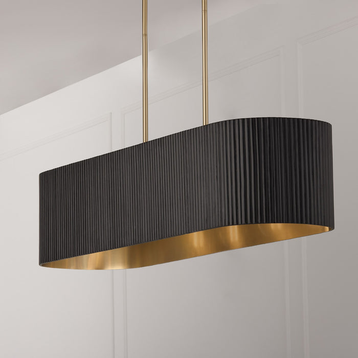 Capital Lighting 850751KR Five Light Island Pendant, Black Stain and Matte Brass (2)