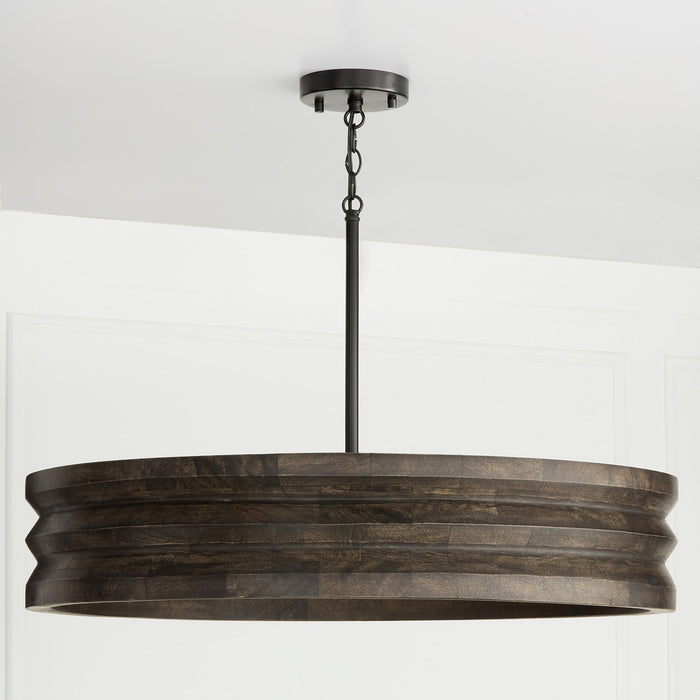 Capital Lighting 454041EB Four Light Chandelier, Espresso Stain and Black (2)