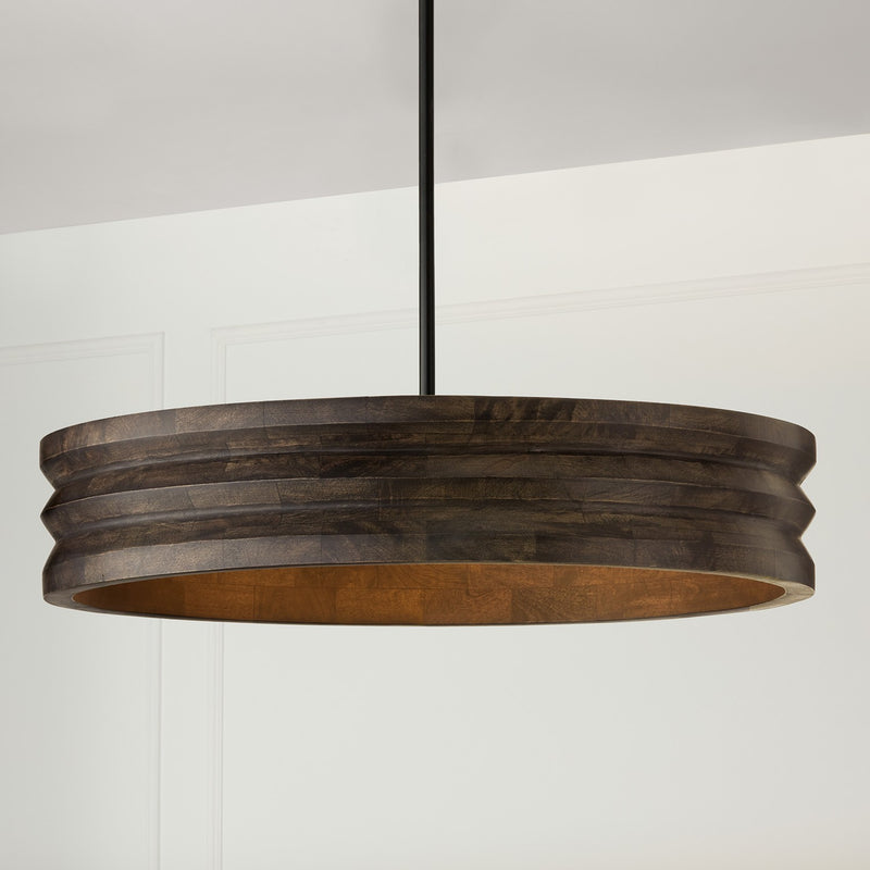Capital Lighting 454041EB Four Light Chandelier, Espresso Stain and Black (3)
