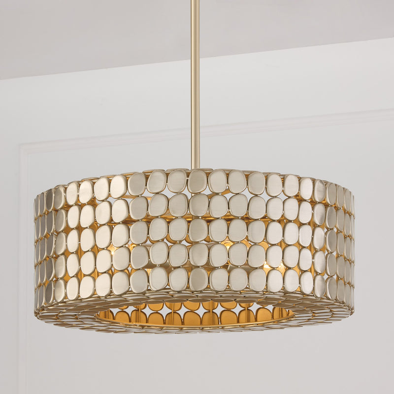 Capital Lighting 354141HB Four Light Pendant, Champagne Brass (2)