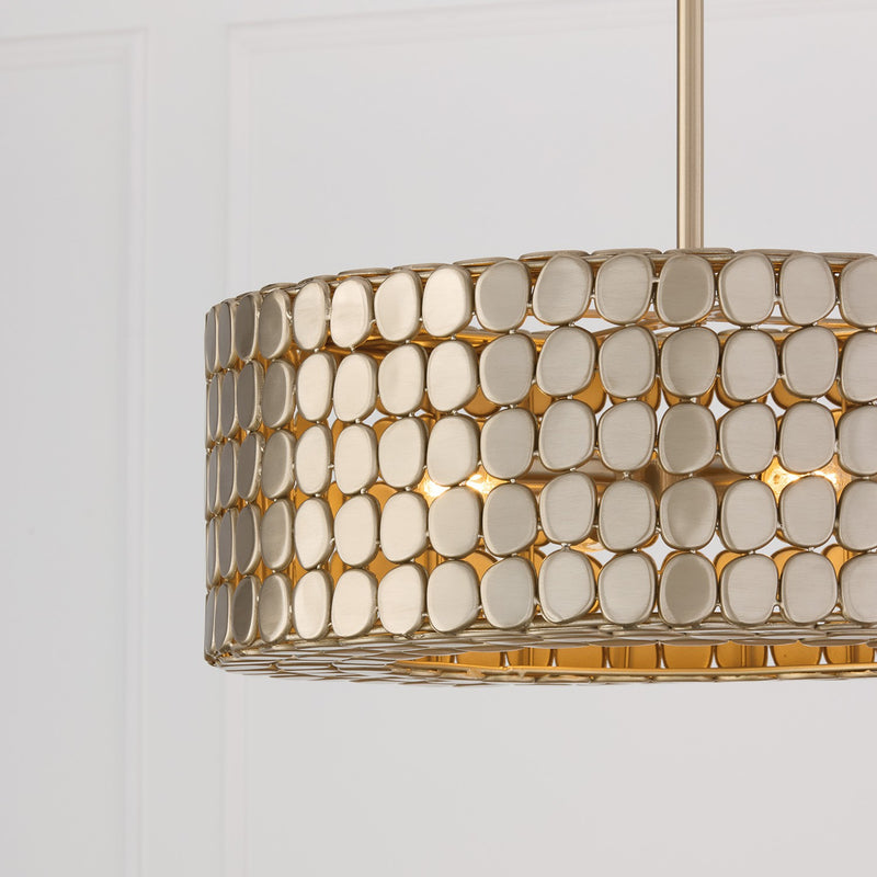 Capital Lighting 354141HB Four Light Pendant, Champagne Brass (3)