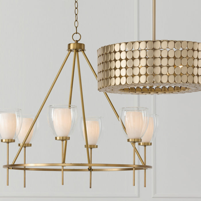 Capital Lighting 354141HB Four Light Pendant, Champagne Brass (4)