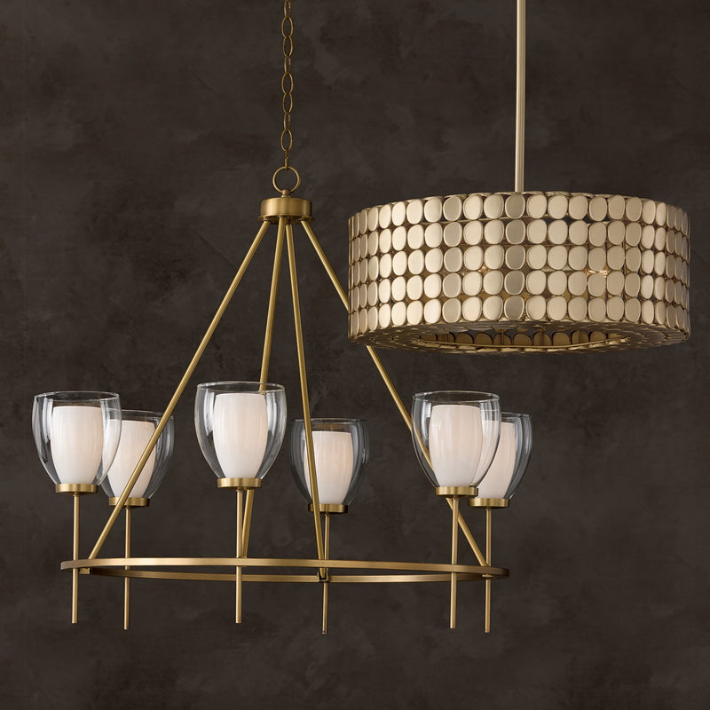 Capital Lighting 354141HB Four Light Pendant, Champagne Brass (5)