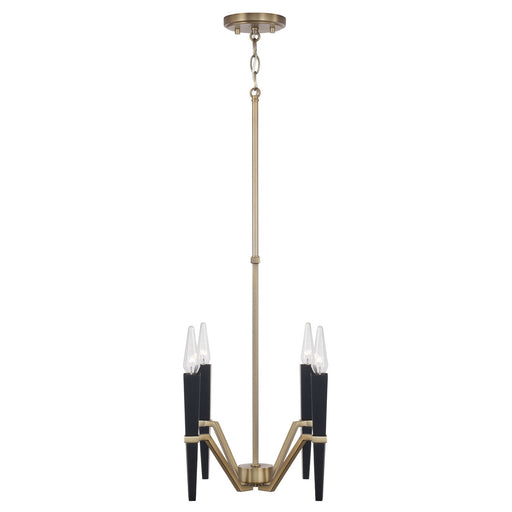 Capital Lighting 453841AB Four Light Chandelier, Aged Brass and Black (2)