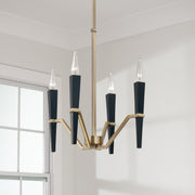 Capital Lighting 453841AB Four Light Chandelier, Aged Brass and Black (3)