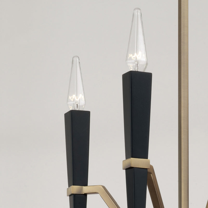 Capital Lighting 453841AB Four Light Chandelier, Aged Brass and Black (4)