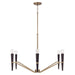 Capital Lighting 453861AB Six Light Chandelier, Aged Brass and Black (2)