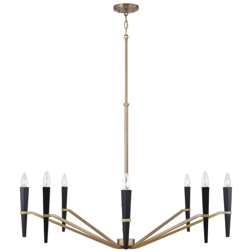 Capital Lighting 453881AB Eight Light Chandelier, Aged Brass and Black (2)