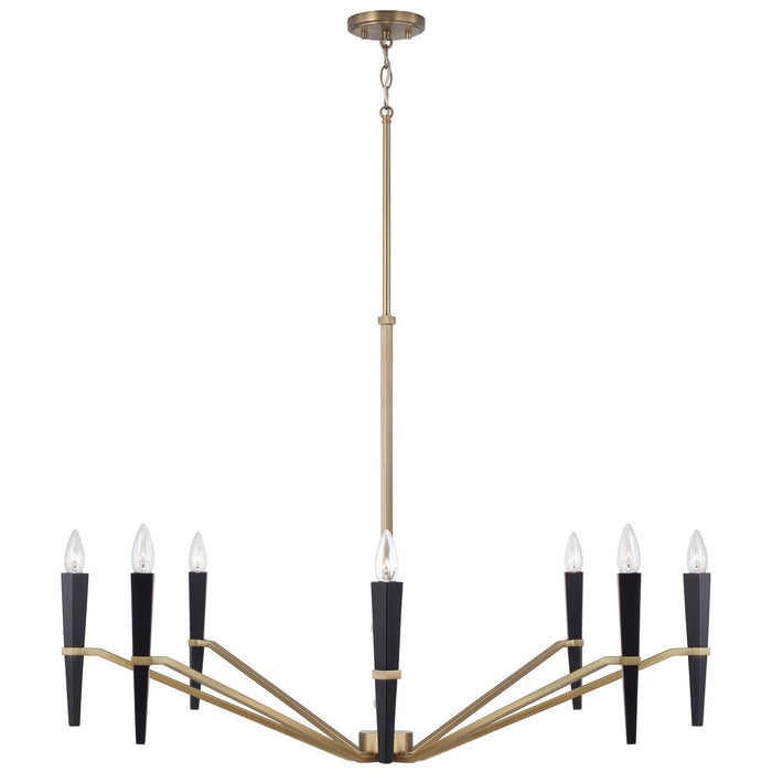 Capital Lighting 453881AB Eight Light Chandelier, Aged Brass and Black (2)