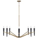 Capital Lighting 453881AB Eight Light Chandelier, Aged Brass and Black (2)