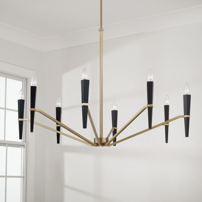 Capital Lighting 453881AB Eight Light Chandelier, Aged Brass and Black (3)