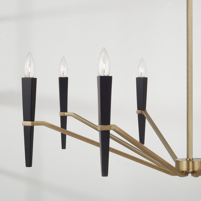 Capital Lighting 453881AB Eight Light Chandelier, Aged Brass and Black (4)