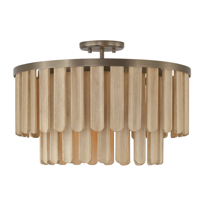 Capital Lighting 255611DR One Light Semi Flush Mount, Dark Brass (2)