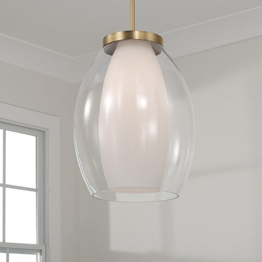 Capital Lighting 355911AD One Light Pendant, Aged Brass (2)