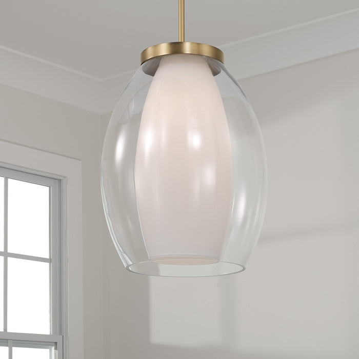 Capital Lighting 355911AD One Light Pendant, Aged Brass (2)
