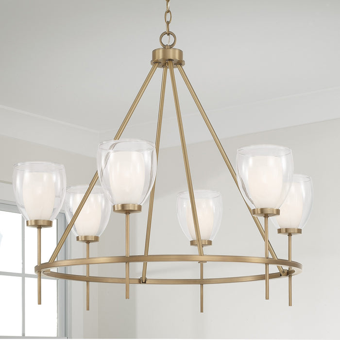 Capital Lighting 455961AD Six Light Chandelier, Aged Brass (3)