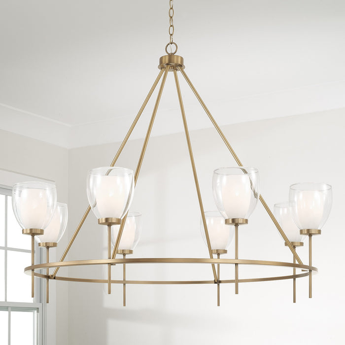 Capital Lighting 455981AD Eight Light Chandelier, Aged Brass (3)