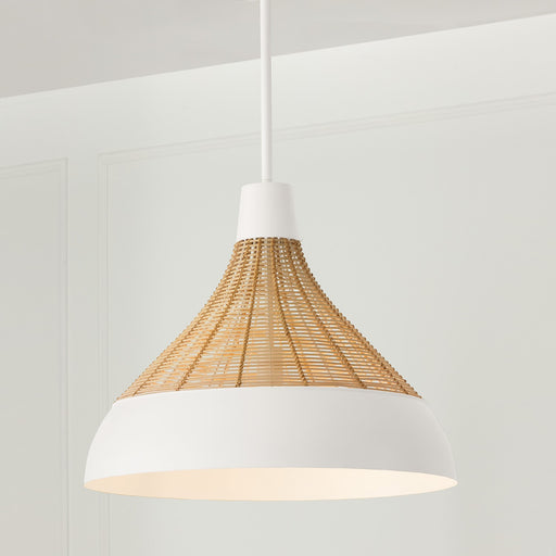 Capital Lighting 353912WE One Light Pendant, Matte White (2)