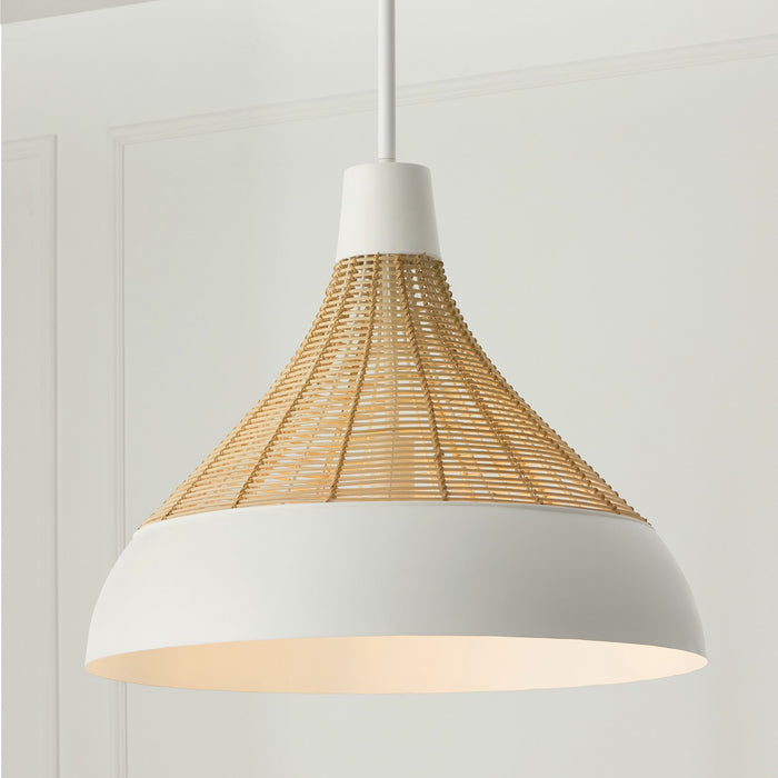 Capital Lighting 353912WE One Light Pendant, Matte White (4)