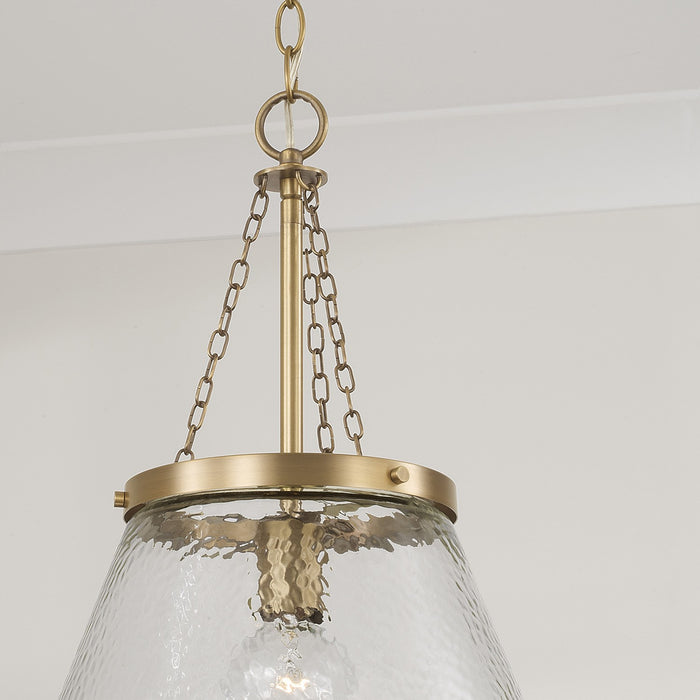 Capital Lighting 355312AD One Light Pendant, Aged Brass (3)